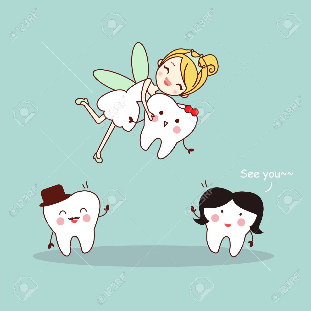 cartoon tooth with tooth fairy - Paul Lowe Dentistry